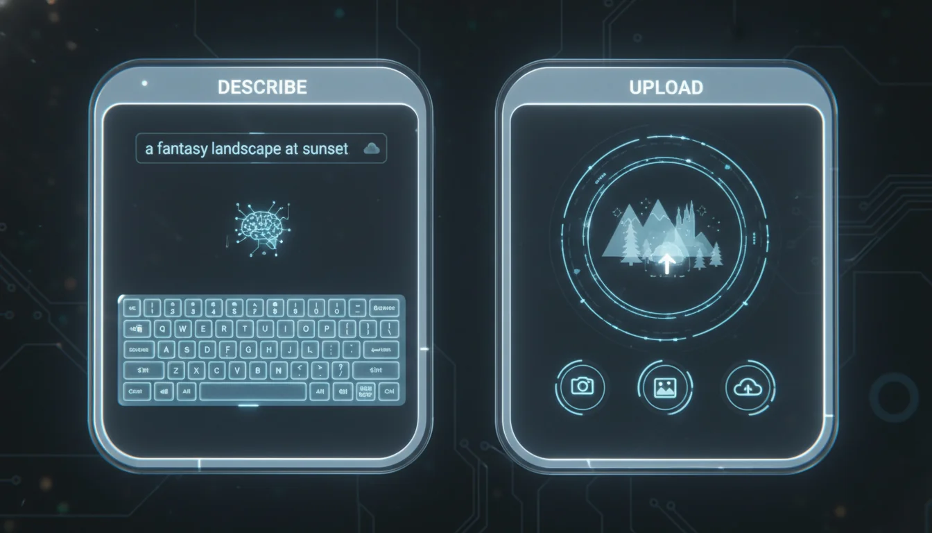 Step 1: Describe your vision or upload reference images to start creating